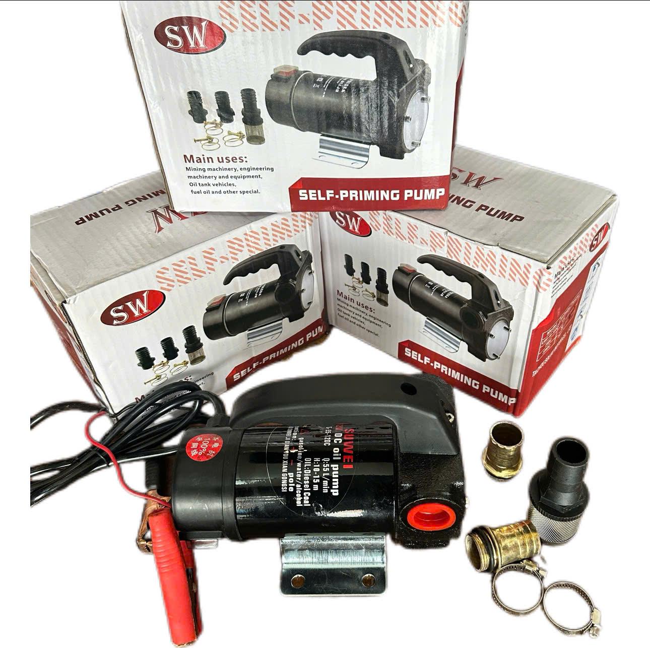 Điện Máy Minh Thành HD - Máy Bơm Dầu 175w - 12v Hút Sâu 8m Cột Áp 15m Hút Xả 25/25  Lưu Lượng 55 l/min Cánh Đồng Cốt Hợp Kim Thương Hiệu SUWEI Bảo Hành Chính Hãng