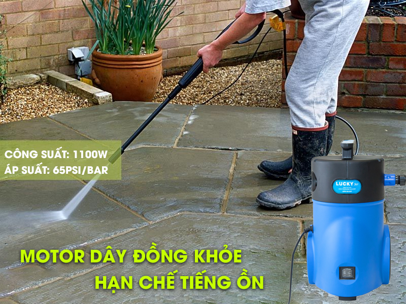 MÁY RỬA XE MINI ĐỨNG LUCKY APW -VM-60P 1100W-220V ÁP LỰC 70 ĐẾN 105 BAR LƯU LƯỢNG 6 L/P NHỎ GỌN TIỆN LỢI CHO VIỆC VỆ SINH NHÀ CỬA SÂN VƯỜN XE CỘ PHÙ HỢP CHO GIA ĐÌNH
