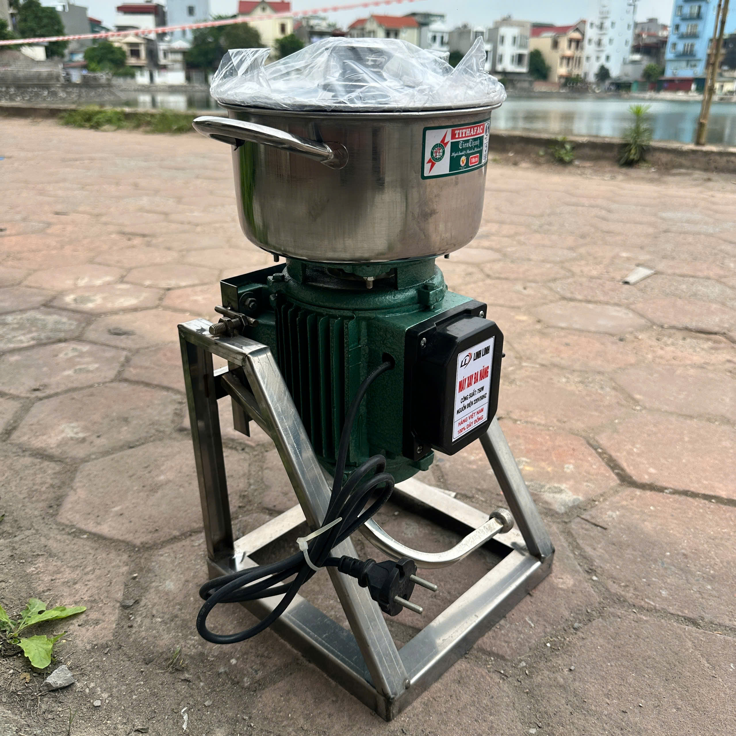 MÁY XAY THỊT ĐA NĂNG 750W - 220V KHUNG INOX 202 DAO 2 CÁNH INOX NỒI 18CM KÈM DAO RUỐC INOX