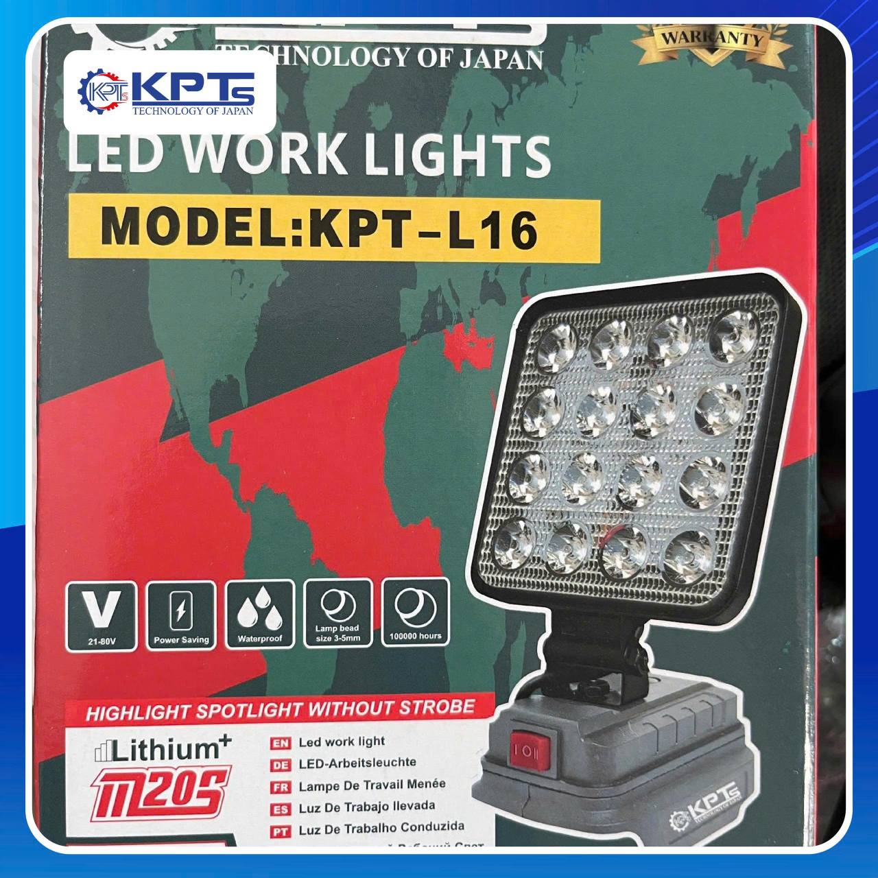 ĐÈN CÓ SẠC THÂN ĐÈN DÙNG CHÂN PIN PHỔ THÔNG KHÔNG KÈM PIN KPTs KPT-L16 LOẠI 21V DÙNG CHO DÃ NGOẠI THỢ XÂY DỰNG VÀ DỰ PHÒNG KHI MẤT ĐIỆN