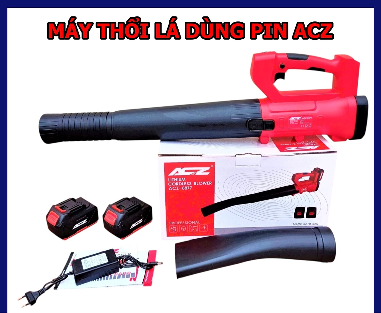 MÁY THỔI LÁ DÙNG PIN ACZ ACZ-8877 21V 5CELL CÓ CHỈNH TỐC