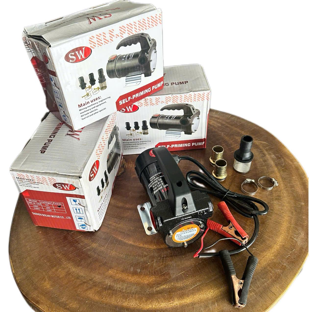 Điện Máy Minh Thành HD - Máy Bơm Dầu 175w - 12v Hút Sâu 8m Cột Áp 15m Hút Xả 25/25  Lưu Lượng 55 l/min Cánh Đồng Cốt Hợp Kim Thương Hiệu SUWEI Bảo Hành Chính Hãng