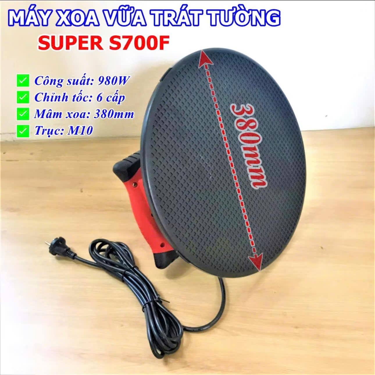 Máy Xoa Vữa Trát Tường  S700F - 980w - 220v 6 Tốc Độ Thuong Hiệu SUPER Bảo Hành Chính Hãng
