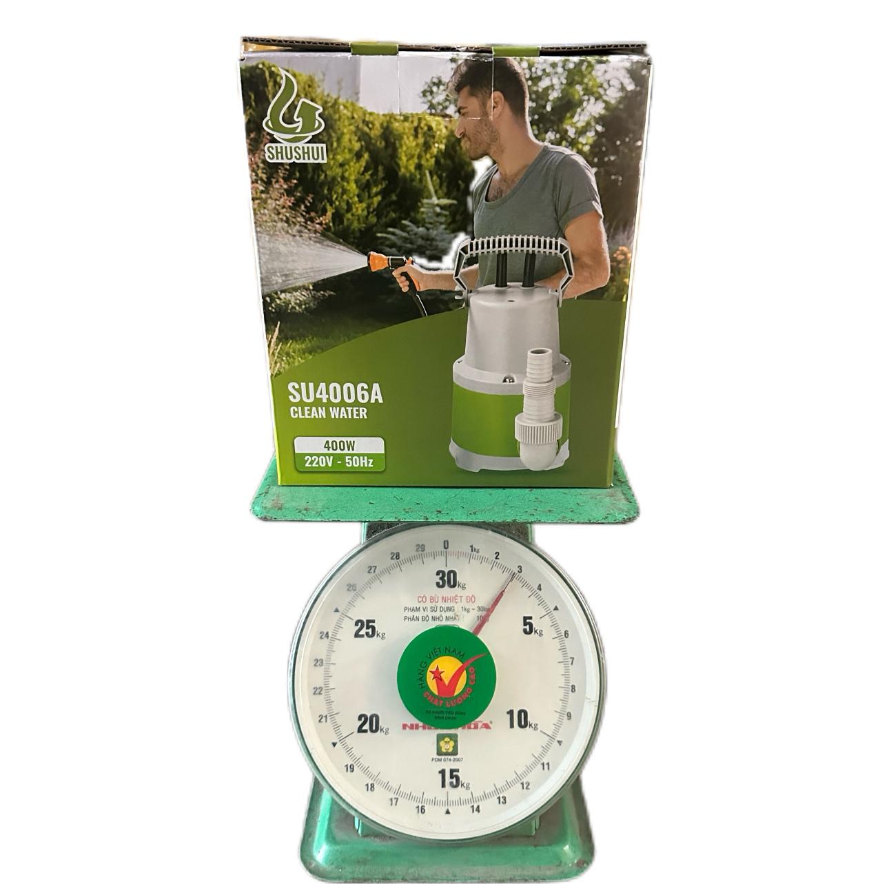 Điện Máy Minhh Thành HD - Máy Bơm Chìm 400w - 220v Hút Cạn 7mm  Đẩy Cao 8m Hút Xả 21/34/42 Lưu Lượng 133 l/min Cánh PPO Cốt Inox304 Thương Hiệu SHUSHUI  Bảo Hành  6 Tháng