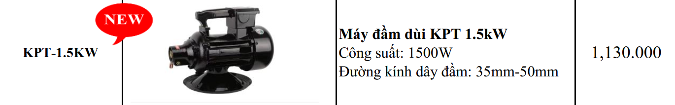 MÁY ĐẦM DÙI CỦ ĐẦM DÙI KPTs KPT 1.5KW