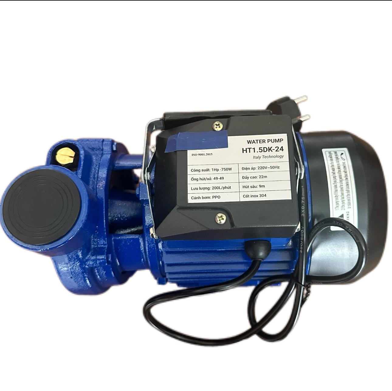 Điện Máy Minhh Thành HD - Máy Bơm Ly Tâm  750w - 220v Hút Sâu 8m Đẩy Cao 22m Hút Xả 49/49 Lưu Lượng 200 l/min Cánh Đồng Cốt Inox304 Thương Hiệu HTC Dây Đồng Bảo Hành 12 tháng