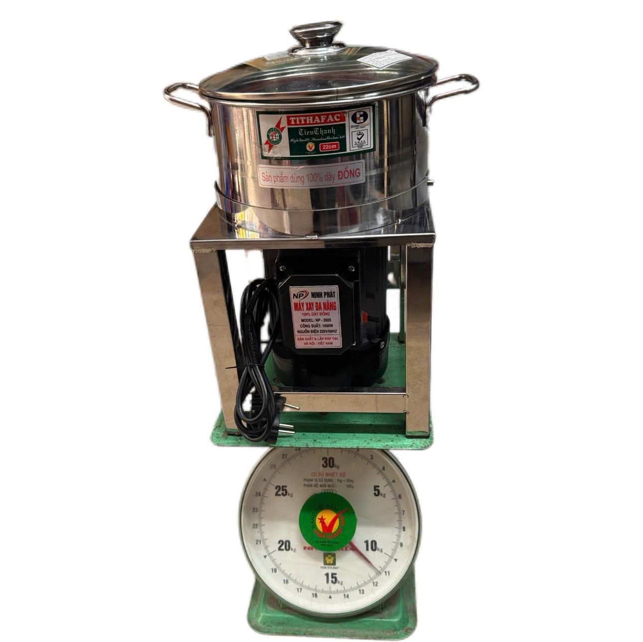 Điện Máy Minh Thành HD - Máy Xay Đa Năng 1000w Nồi 22cm Inox Dao Thả 2 Cánh THương Hiệu NINH PHÁT 100% Dây Đồng Bảo Hành 12 tháng Điện Áp 220V/50Hz