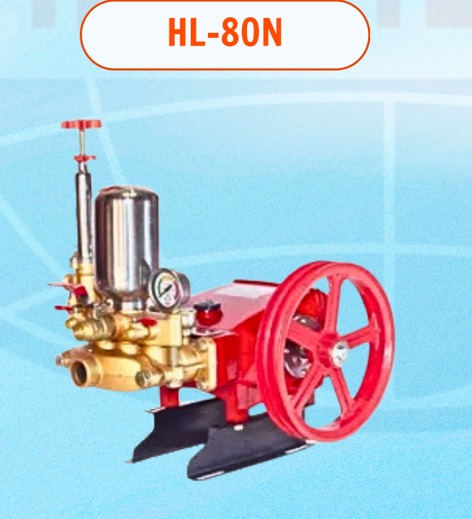 Đầu Phun Áp Lực Lucky HL80N Piston Thép 30mm 50Bar 80L/P Dùng Motor 3 Pha & Động Cơ Nổ Phun Thuốc Rửa Xe