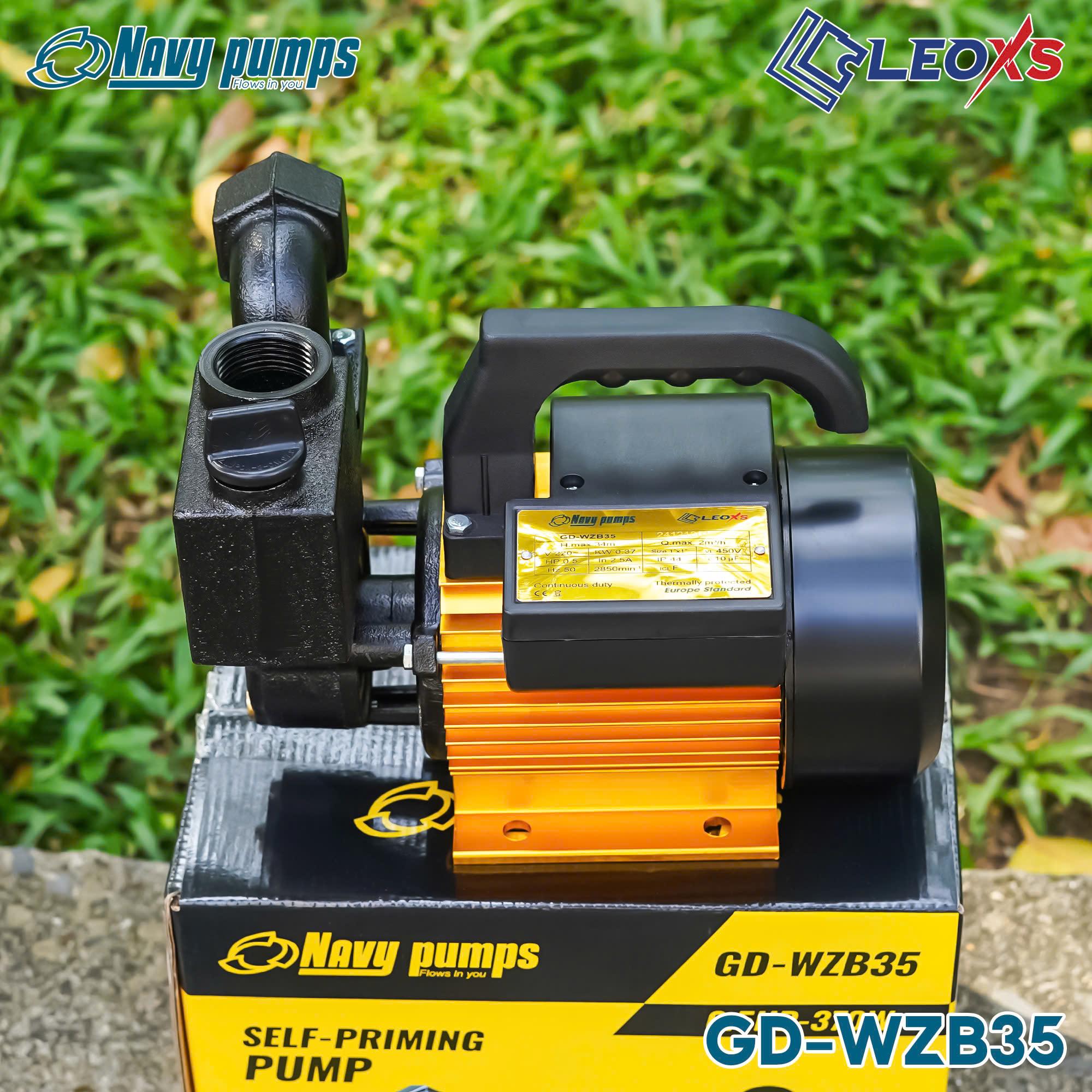 Điện Máy Minh Thành HD - Máy Bơm Nước Chân Không 375w - 220v Hút Sâu 8m Đẩy Cao 38m Hút Xả 34/34 Lưu Lượng 35 l/min Cánh Đồng Cốt Inox 304 Thương Hiệu NAVY Dây Đồng Bảo hành 24 tháng
