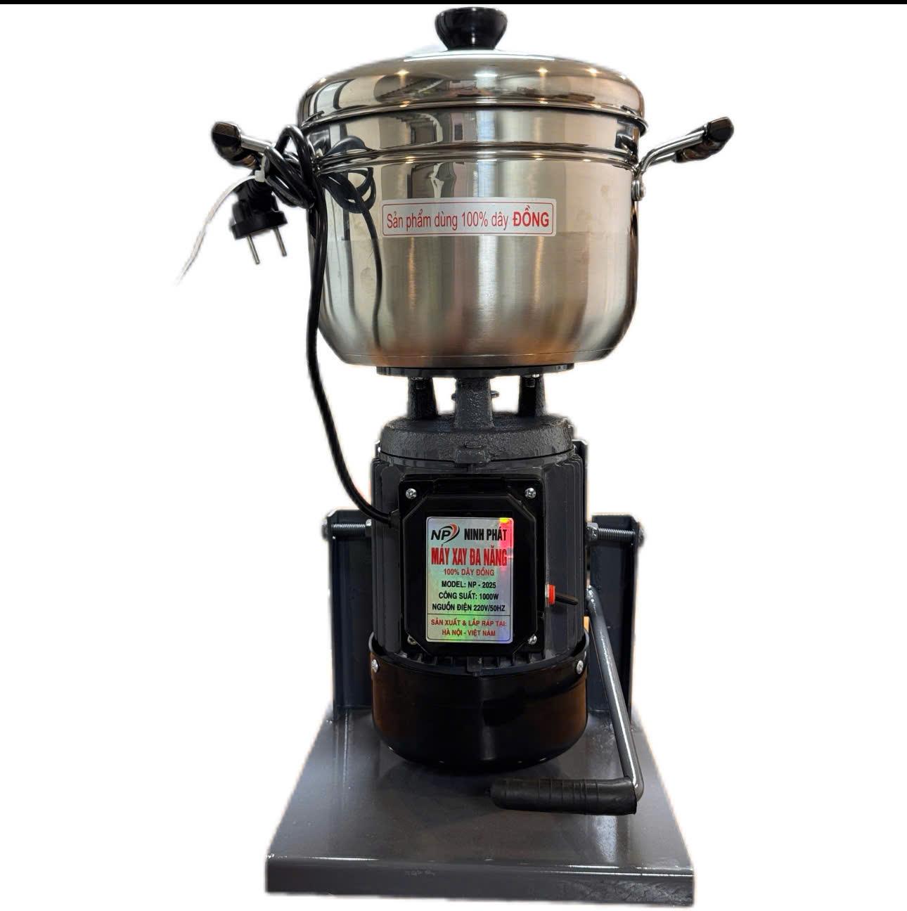 Điện Máy Minh Thành HD - Máy Xay Thịt Công Nghiệp 1000w - 220v Lõi Đồng 100% Khung Thép Nồi 22cm Dao 3 Cánh Inox Tặng Thanh Ruốc Thương Hiệu NINH PHÁT Bảo Hành 12 Tháng