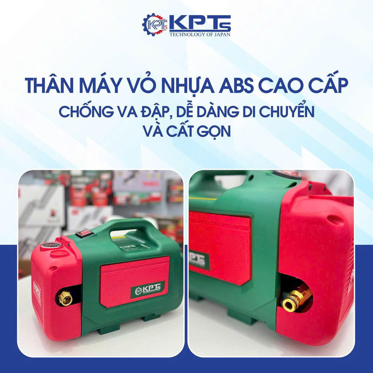 MÁY RỬA XE KPTs KPT-3050 CÓ ÁT CHỐNG DÒ ĐIỆN 3050W 200BAR 7L