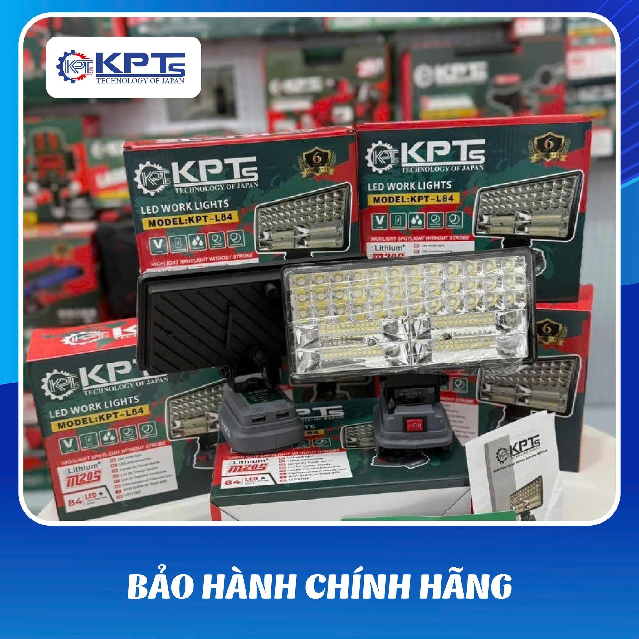 ĐÈN CÓ SẠC THÂN ĐÈN DÙNG CHÂN PIN PHỔ THÔNG KHÔNG KÈM PIN KPTs KPT-L84 LOẠI 21V DÙNG CHO DÃ NGOẠI THỢ XÂY DỰNG VÀ DỰ PHÒNG KHI MẤT ĐIỆN
