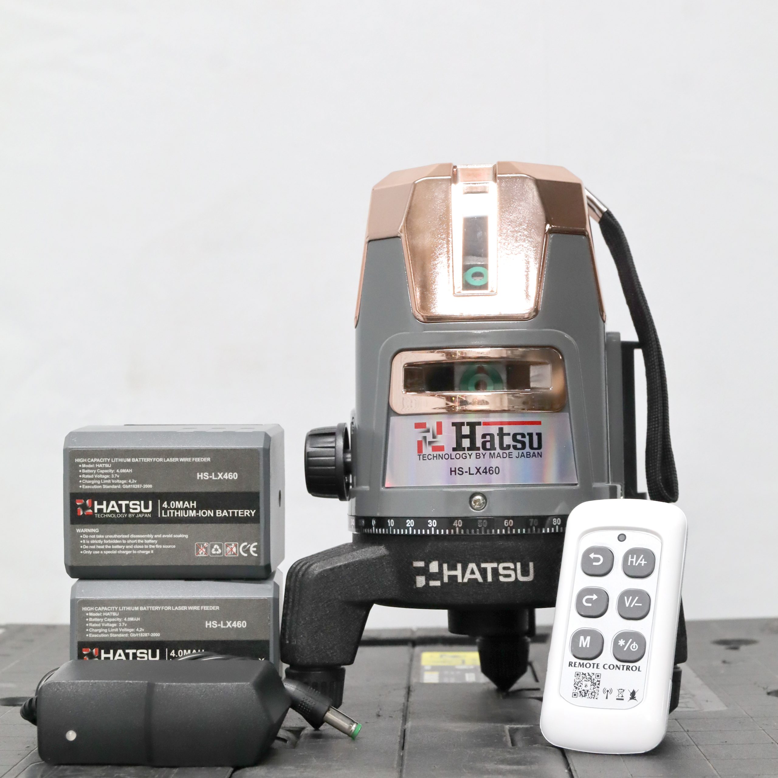 MÁY CÂN BẰNG LASER 5 TIA XANH HATSU HS LX-460 CÓ ĐIỀU KHIỂN QUAY 360° KÈM CHÂN