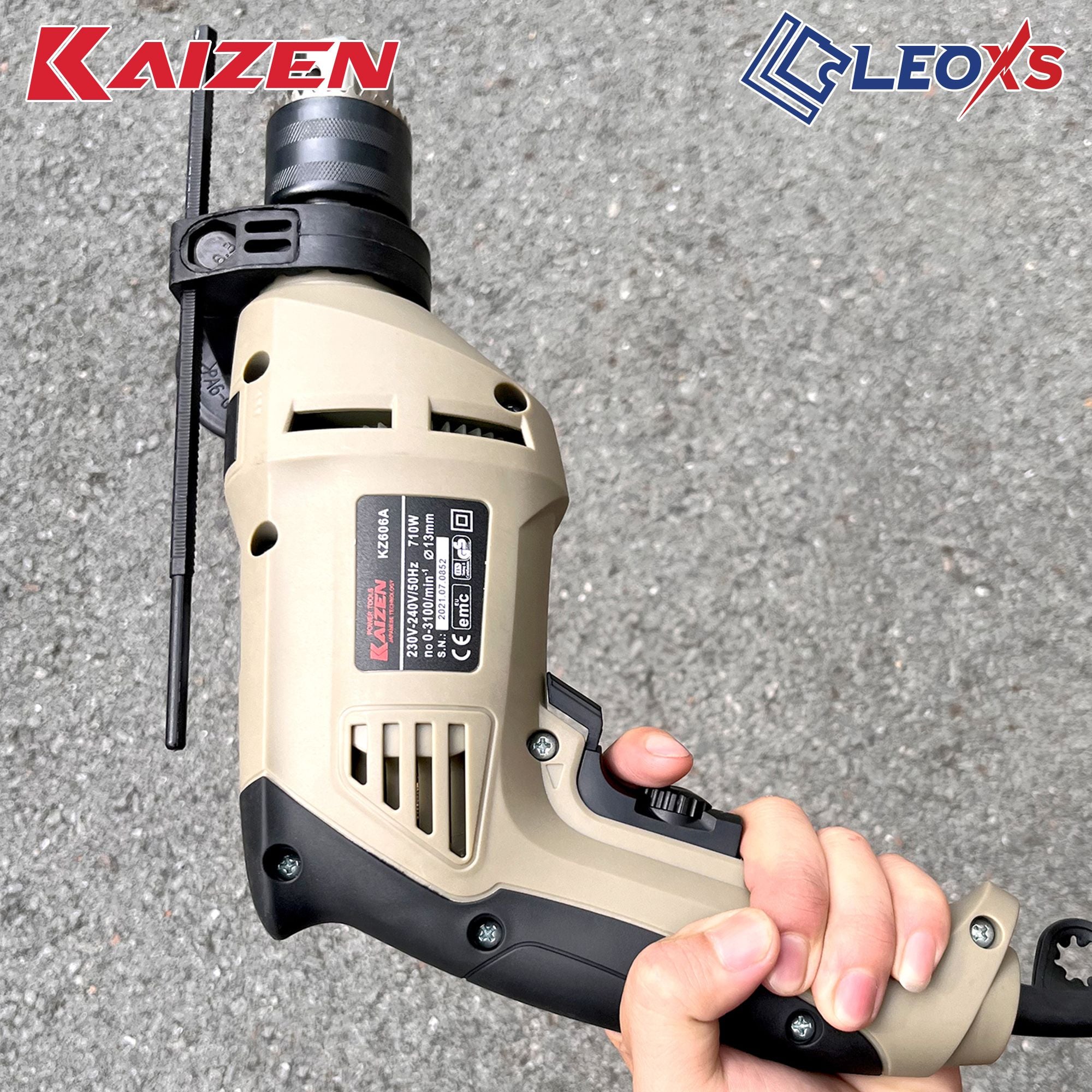 Máy Khoan Bê Tông KAIZEN KZ-606A 710W Đầu 13mm Khoan Bắt Vít Đảo Chiều Điều Tốc 3 Chức Năng