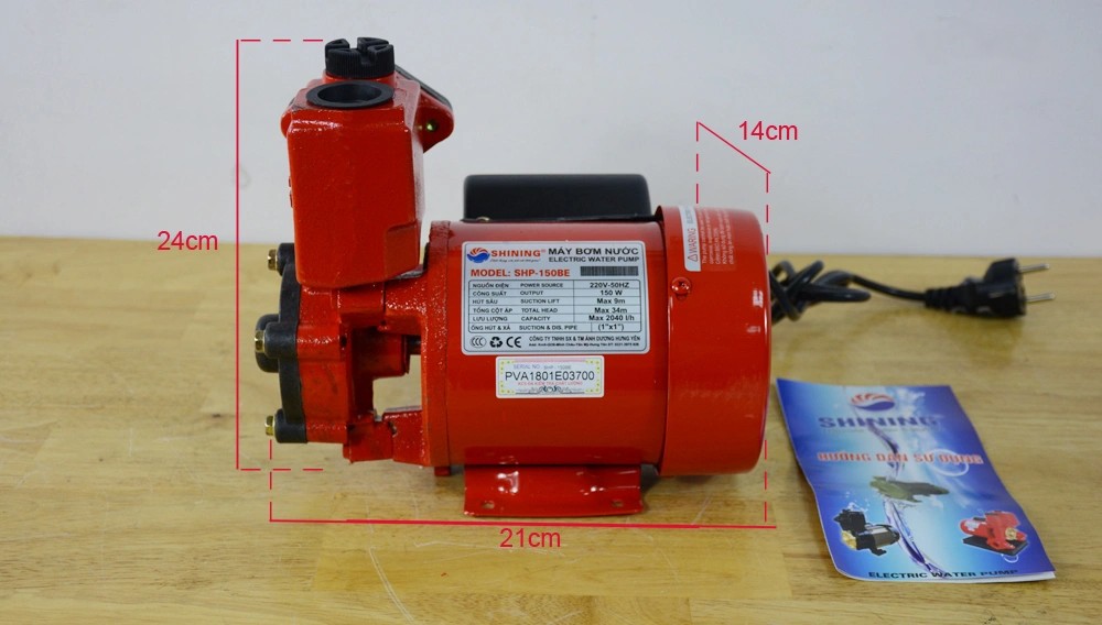 MÁY BƠM CHÂN KHÔNG ĐẨY CAO SHINING SHP-150BE 150W SỬ DỤNG BƠM NƯỚC LÊN CAO VÀ CẤP NƯỚC SINH HOẠT