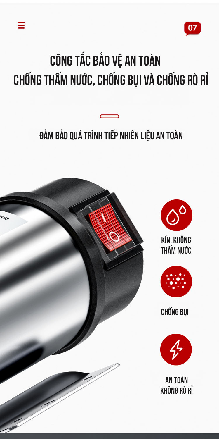 MÁY BƠM DẦU 175W 12V HÚT SÂU 8M CỘT ÁP 15M HÚT XẢ 25/25  LƯU LƯỢNG 55 L/MIN CÁNH ĐỒNG