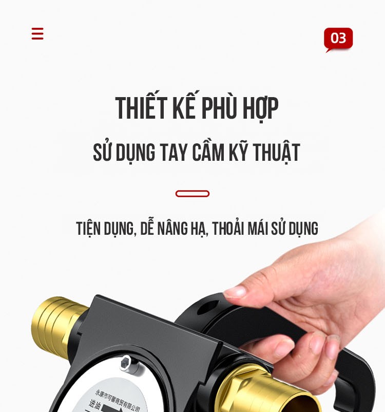 MÁY BƠM DẦU 175W 12V HÚT SÂU 8M CỘT ÁP 15M HÚT XẢ 25/25  LƯU LƯỢNG 55 L/MIN CÁNH ĐỒNG