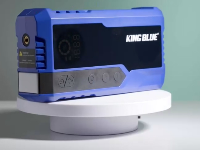 Máy Bơm Lốp Ô Tô Xe Máy Kiêm Kích Bình 4IN1 KING BLUE K10000 PIN 10000MAH Bơm 150PSI Sạc Dự Phòng
