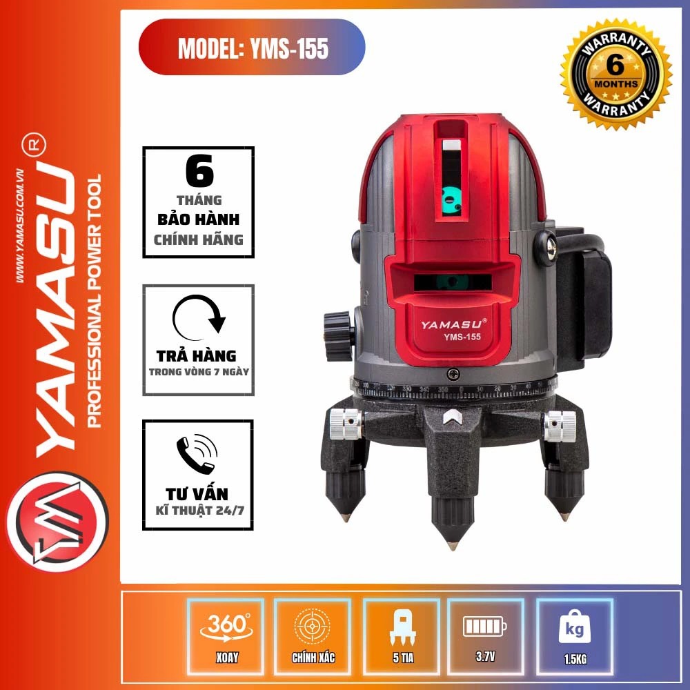 MÁY CÂN BẰNG LASER 5 TIA XANH YAMASU YSM-155 SIÊU SÁNG