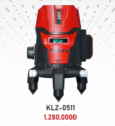 MÁY CÂN BẰNG LASER KAIZEN MÁY BẮN CỐT 5 TIA XANH LÁ KLZ-0511 CÓ REMOTE CHỈNH TIA ĐẬM NHẠT PHẠM VI LÀM VIỆC 50 ĐẾN 100M SAI SỐ ± 1MM PHẠM VI 7M CHỐNG VA ĐẬP CHỐNG NƯỚC IPX54