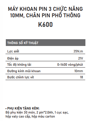Máy Khoan Pin 21V Benz K600 3 Chức Năng Khoan Búa Bắt Vít 2 Pin 5 Cell Khoan Tường Sắt Gỗ