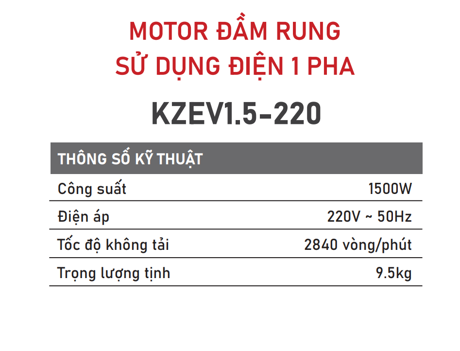 MÁY ĐẦM DÙI BÊ TÔNG CHẠY ĐIỆN KAIZEN KZE1.5-220