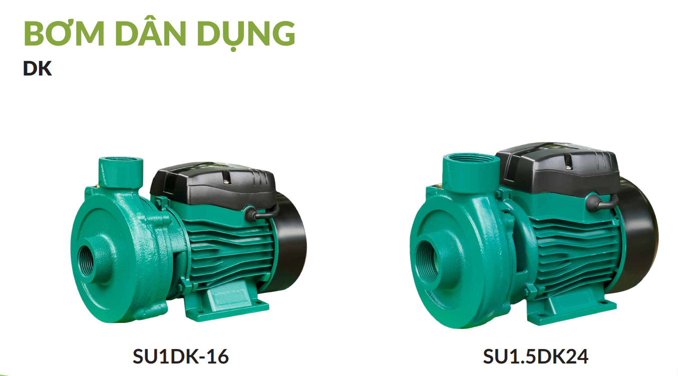 Máy Bơm Ly Tâm SHUSHUI SU1DK-16 370W Lưu Lượng 130L/P Đẩy Cao 15M Cốt INOX 304 Bơm Nước Dân Dụng