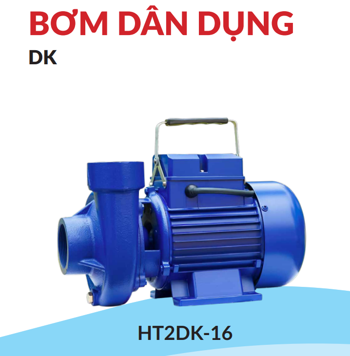 Máy Bơm Ly Tâm HTC HT2DK-16 Cánh Đồng Cốt INOX 304 Ống 60-60 Có Rơ Le Nhiệt