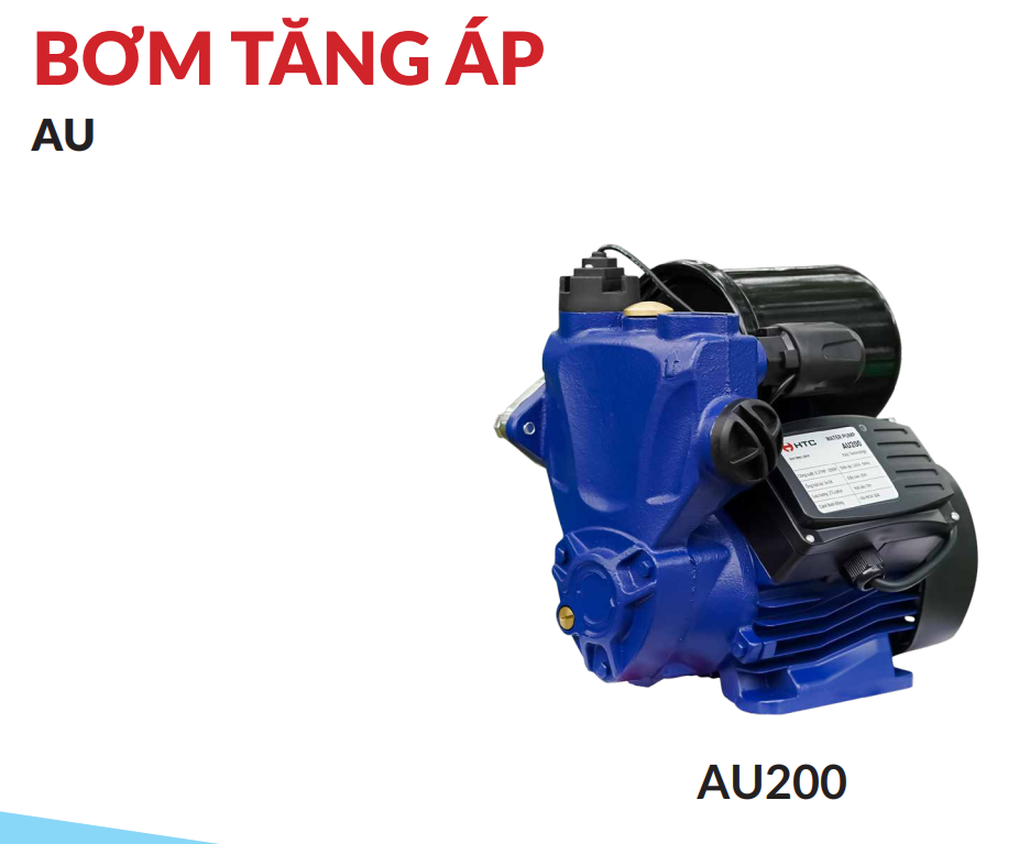 Máy Bơm Tăng Áp Điện Tử Nước Nóng HTC AU200 200W Bơm Tổng Gia Đình Công Ty