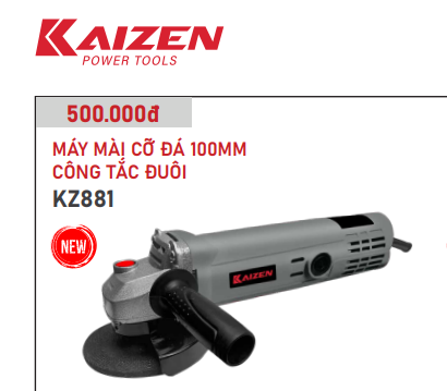 Máy Mài Góc KAIZEN KZ881 800W 100mm Công Tắc Đuôi 11000rpm