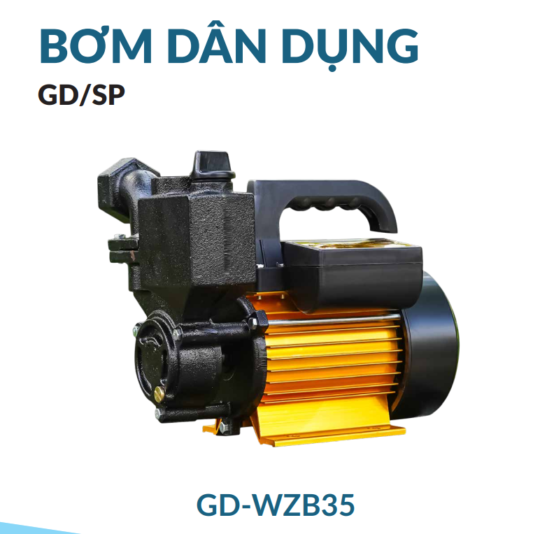 Máy Bơm Nước Chân Không GOLD NAVY GD-WZB35 375W Đẩy Cao Tầng Cánh Đồng Cốt Inox 304
