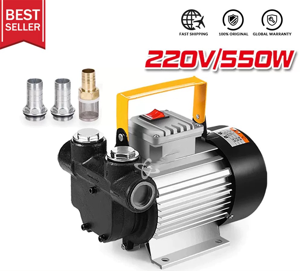 MÁY BƠM DẦU 550W 220V HÚT SÂU 3M ĐẾN 8M CỘT ÁP 10 ĐẾN 15M HÚT XẢ 25/25 LƯU LƯỢNG 40 L/MIN HÚT DẦU DIESEL NHỎ GỌN