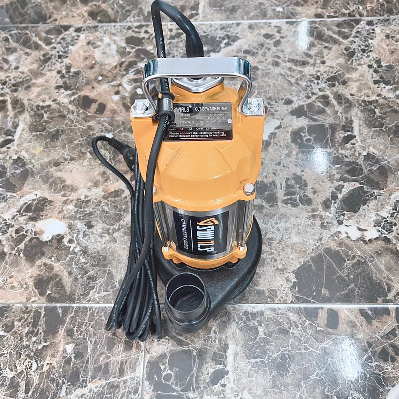 MÁY BƠM CHÌM NƯỚC THẢI CÓ CÁNH CẮT RÁC 1100W THÂN INOX 304 SWIRLS V1100D