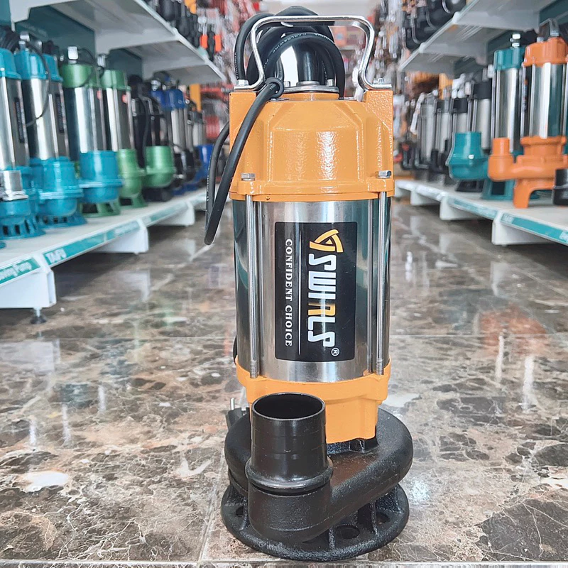 MÁY BƠM CHÌM NƯỚC THẢI CÓ CÁNH CẮT RÁC 1500W THÂN INOX 304 SWIRLS V1500D