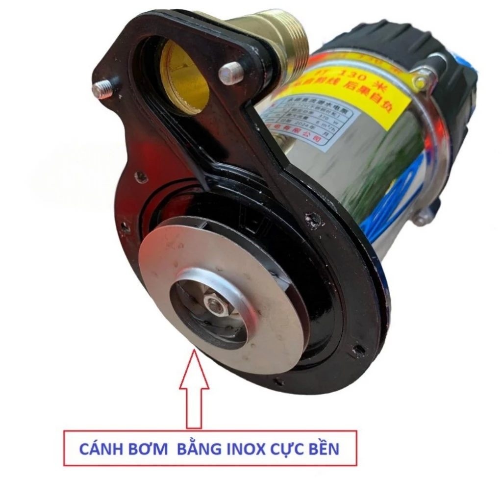 MÁY BƠM CHÌM INOX ẮC QUY LOẠI 370W-12V HÚT XẢ 25/25 LƯU LƯỢNG 6M3/H MAX 18M CÁNH BƠM INOX CỐT HỢP KIM CHẠY ÊM SIÊU KHỎE NHỎ GỌN TIỆN DỤNG