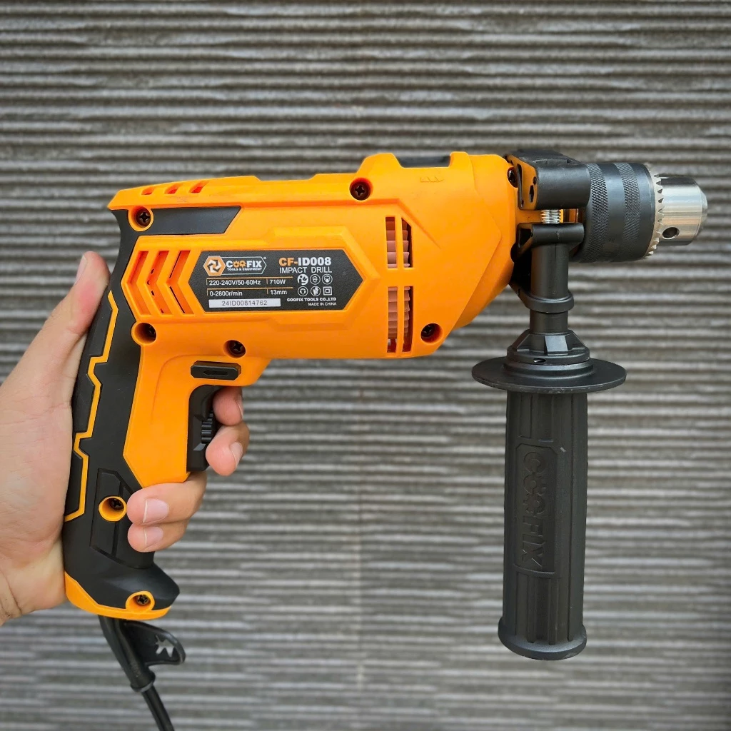 MÁY KHOAN ĐẦU 13 CÔNG SUẤT 710W COOFIX CF-ID008 CÓ CHỈNH TỐC TẶNG KÈM MŨI KHOAN