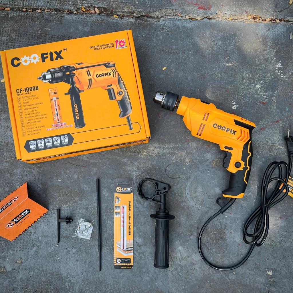 MÁY KHOAN ĐẦU 13 CÔNG SUẤT 710W COOFIX CF-ID008 CÓ CHỈNH TỐC TẶNG KÈM MŨI KHOAN