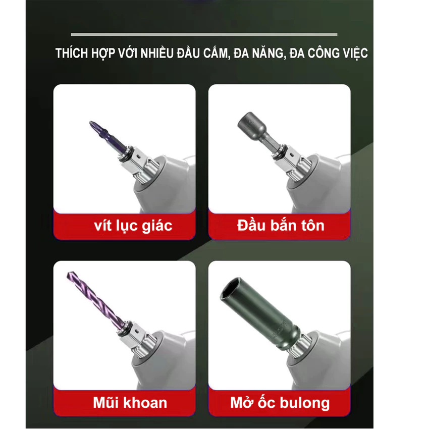Máy Siết Bulong Pin 21V KPTs KPT-10450 Không Chổi Than 550Nm Chân Pin Phổ Thông Kèm 2 Pin 4.0AH Đầu Khẩu 2 Trong 1