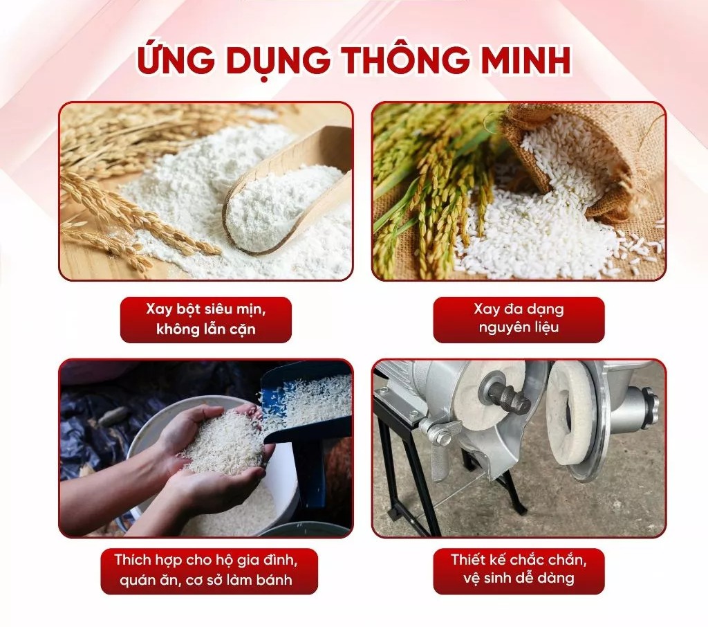 MÁY XAY BỘT GẠO NƯỚC ĐẦU NGHIỀN GANG MOTO 2.2KW LÕI HỢP KIM XAY GẠO ĐỖ NGÂM SIÊU MỊN