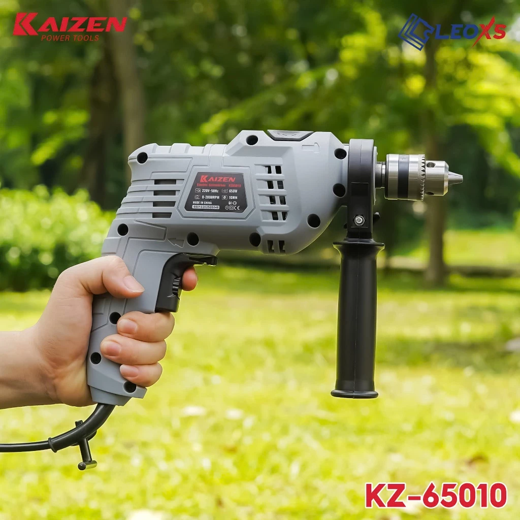 Máy Khoan Điện 3 chức năng KAIZEN KZ-65010 Máy Khoan Tường Bắt Vít Khoan Bê Tông 650W Đầu 10mm Điều Tốc 6 Cấp Đảo Chiều 2800rpm