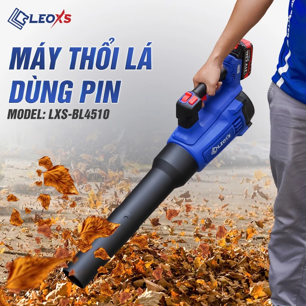 MÁY THỔI LÁ THỔI BỤI DÙNG PIN M21 LEOxs LXS-BL4510 MÔ TƠ KHÔNG CHỔI THAN CHÂN PIN PHỔ THÔNG