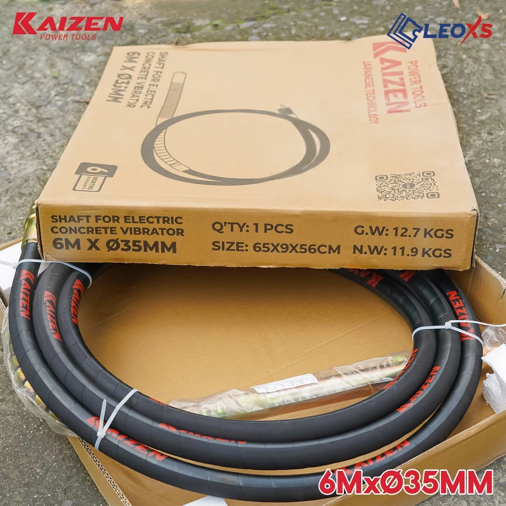 DÂY ĐẦM RUNG PHI 50-4M CHẠY ĐIỆN KAIZEN KZ50-4M CÓ 4 LỚP THÉP BÊN TRONG CÓ LÒ XO CHỐNG GÃY