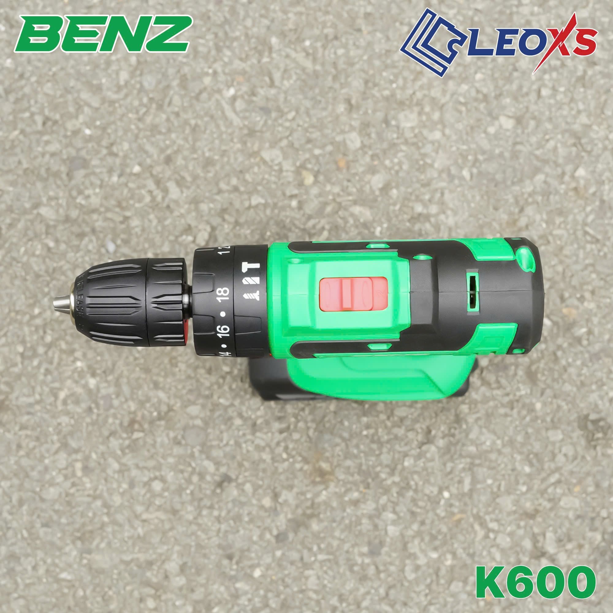 Máy Khoan Pin 21V Benz K600 3 Chức Năng Khoan Búa Bắt Vít 2 Pin 5 Cell Khoan Tường Sắt Gỗ