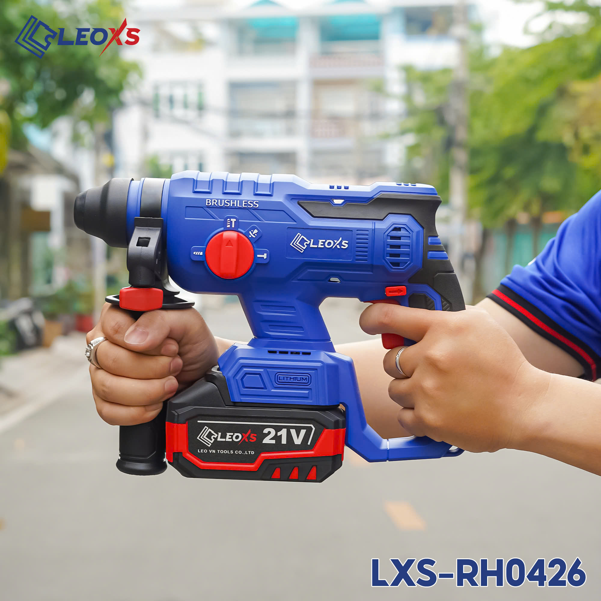 MÁY KHOAN ĐỤC BÊ TÔNG PIN LEOxs LXS-RH0426 CHUYÊN 4 CHỨC NĂNG MOTOR KHÔNG CHỔI THAN