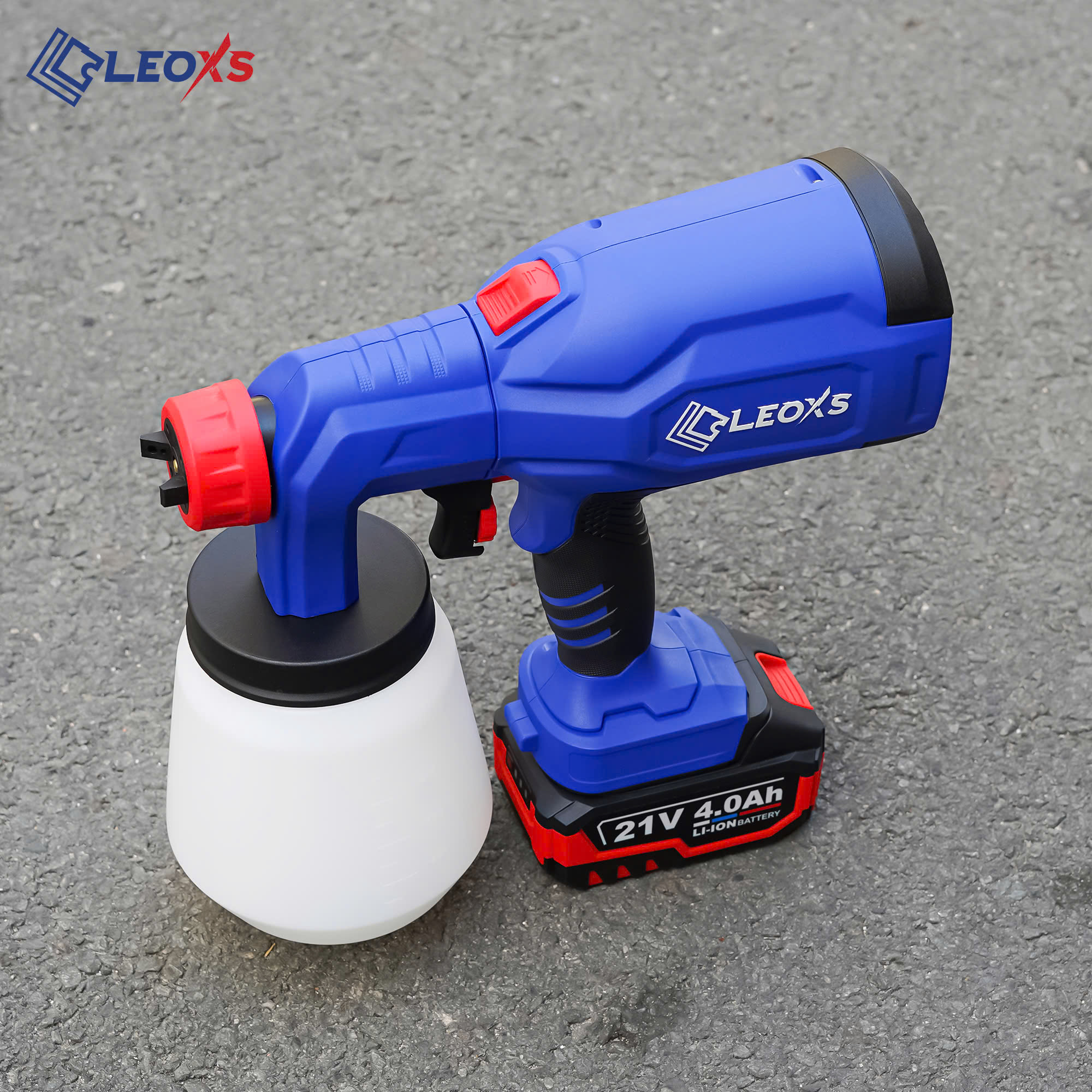 MÁY PHUN SƠN MINI DÙNG PIN CẦM TAY LEOxs LXS-SG900 MÔ TƠ KHÔNG CHỔI THAN CHÂN PIN PHỔ THÔNG