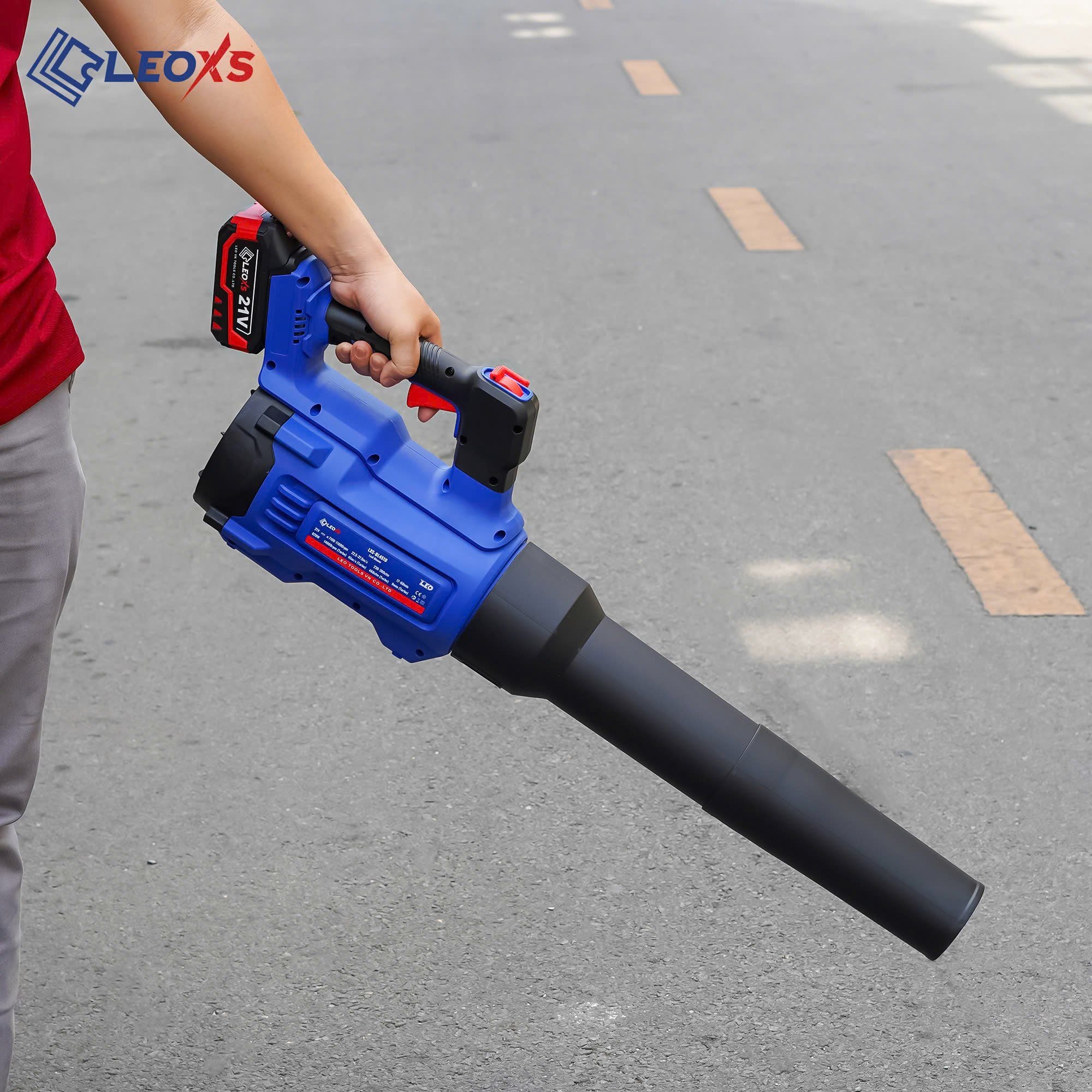 MÁY THỔI LÁ THỔI BỤI DÙNG PIN M21 LEOxs LXS-BL4510 MÔ TƠ KHÔNG CHỔI THAN CHÂN PIN PHỔ THÔNG