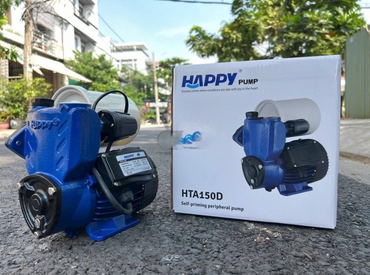 MÁY BƠM TĂNG ÁP TỰ ĐỘNG 150W HAPPY PUMP HTA-150D BƠM ĐƯỢC NƯỚC NÓNG TĂNG ÁP VÒI TỔNG THIẾT BỊ GIA ĐÌNH