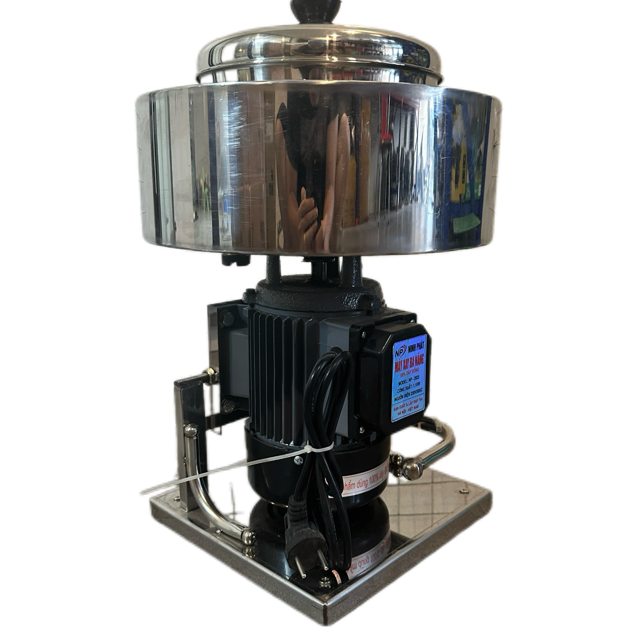 Điện Máy Minh Thành HD - Máy Xay Giò Chả Công Nghiệp 1100W Lõi Đồng 100% Có Bao Đá Nồi 22cm Dao 3 cánh Inox Tặng Thanh Ruốc Thương Hiệu NINH PHÁT Bảo Hành 12 Tháng