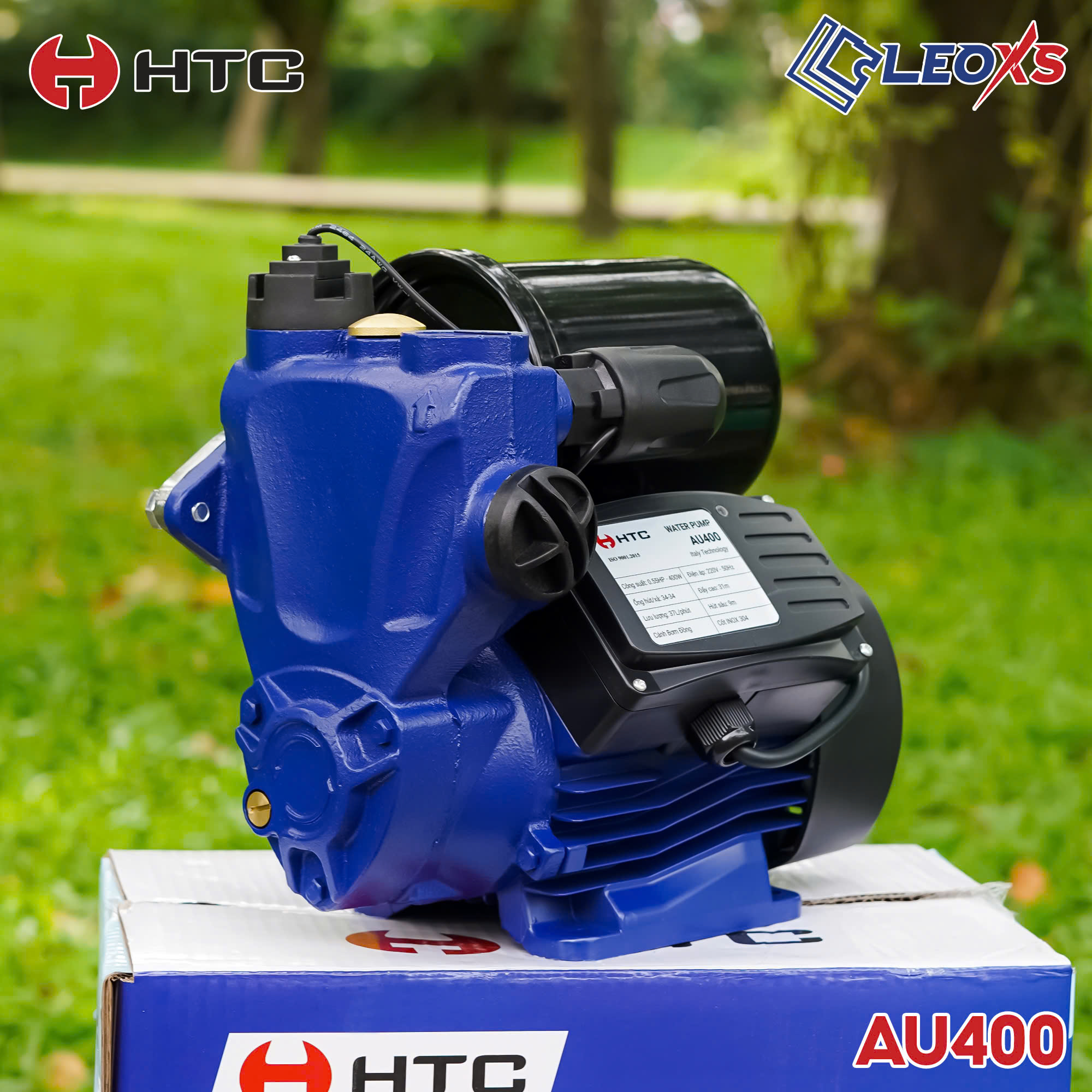 Điện Máy Minh Thành HD - Máy Bơm Tăng Áp 400w - 220v  Hút Sâu 8m Cột Áp 31m Hút Xả 34/34 Lưu Lượng 37 l/min Cánh Đồng Cốt Inox Thương Hiệu HTC Dây Đồng Bảo Hành 12 Tháng
