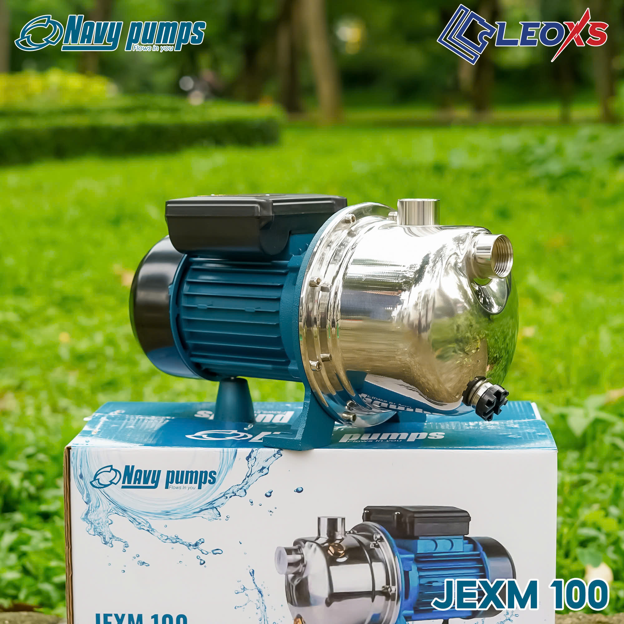 Điện Máy Minh Thành HD - Máy Bơm Nước JEXM100 750w - 220v  Hút Sâu 9m Cột Áp 35m Hút Xả 34/34 Lưu Lượng 70 l/min Cánh Inox Cốt Inox Thương Hiệu NAVY Dây Đồng Bảo Hành 12 Tháng